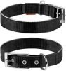 Nylon Reflective Dog Adjustable Dog with Metal Buckle Heavy Duty Small Medium Large Dogs S Size 12-15 inch Neck Black Collar