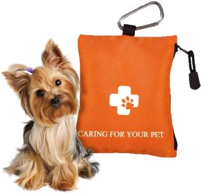 Animal First Aid Kit Portable Pet Emergency Kit of 17 Pcs Lightweight Dog Travel Pet First Aid Kit for Dogs with Zipper Carabiner