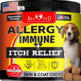 Dog Anti Itch Allergy Relief Chews Dry Itchy Skin Hot Spot Treatment with Probiotic Omega 3 Oil Immune Supplement Seasonal Allergies Medicine for Dogs