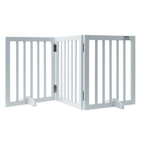 VEVOR Free Standing Dog Gate, 24" H x 60" W Freestanding Pet Gate, 3 Panels Foldable Dog Gate for Wide and Narrow Passageways