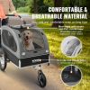 VEVOR Dog Bike Trailer, Supports up to 88 lbs, 2-in-1 Pet Stroller Cart Bicycle Carrier, Easy Folding Cart Frame with Quick Release Wheels, Universal