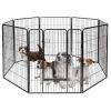 8 Metal Panel Heavy Duty Pet Playpen Dog Fence with Door 40 Inch