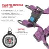 Purple Re Cotton Dog Harness Eco Friendly M Size 23-32 inch for Small Dogs Medium Dogs Reflective Harness with QR ID Tag