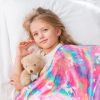 Glow in The Dark Blanket Pink Flannel Fleece Blankets for Girls Two Sided Unicorn Kids Blanket 6 Hours Glow in The Dark Blankets 50x60 Inches