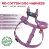 Purple Re Cotton Dog Harness Eco Friendly Dog Harness for Small Dogs S Size Reflective Dog Harness with QR ID Tag