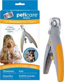 Allstar Innovations PetiCare LED Light Pet Nail Clipper- Great For Trimming Dogs Nails, 5X Magnification That Doubles As A Nail Trapper