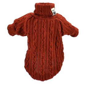 Pet Turtleneck Knitted Sweater Winter Dog Keep Warm (Option: Orange-XS)