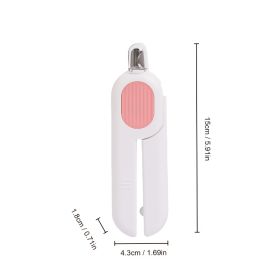 Dog Nail Clippers, Pet Nail Trimmers With LED Light, And Circular Cut-hole (Color: Pink)