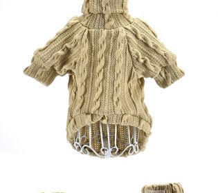 Pet Turtleneck Knitted Sweater Winter Dog Keep Warm (Option: Beige-S)