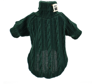 Pet Turtleneck Knitted Sweater Winter Dog Keep Warm (Option: Green-S)