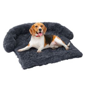 Dog Bed For Couch - Non-Slip, Machine Washable - Comfortable Pet Pad For Large Dogs - Indoor Sofa Cushion With Removable Cover - 43x41x7 (Option: 43x41x7inch-Dark Grey)