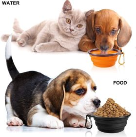 2PCS Folding Bowl Outdoor Portable Dog Bowl Drinking Bowl Dog Bowl Cat Bowl Pet accompanying Cup Dog Bowl (colour: (2pcs)Large buckle 1000ml, size: orange)