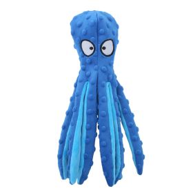 1 Piece Pet Squeak Toys Cartoon Octopus Shape Toy Pet Anxiety Relief Calming Aid Toy For Dogs (Color: Blue)