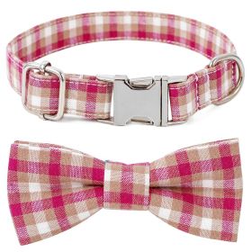 Plaid Dog Collar with Bow Pet Gift Adjustable Soft and Comfy Bowtie Collars for Small Medium Large Dogs (colour: Style 3, size: XS 1.0x30cm)