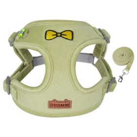 dog Harnesses and dog leash set; Pet Traction Rope Vest Pet Chest Strap Small and Medium Dog Strap Reflective Dog Walking Rope Wholesale (Specification (L * W): M, colour: Green)