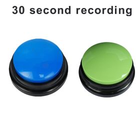 2Pcs Recordable Talking Button Pet Child Interactive Toy Voice Recording Sound Buttons Answer Buttons Pet Training Tool Dog Toys (Color: blue - green, Ships From: CN)