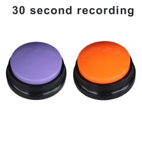 2Pcs Recordable Talking Button Pet Child Interactive Toy Voice Recording Sound Buttons Answer Buttons Pet Training Tool Dog Toys (Color: purple - orange, Ships From: CN)