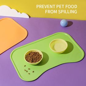 Dog Food Mat For Floors Waterproof, Thick, Non-Slip, Dog Bowl Mats For Food And Water (Color: Green)