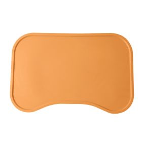 Dog Food Mat For Floors Waterproof, Thick, Non-Slip, Dog Bowl Mats For Food And Water (Color: Orange)