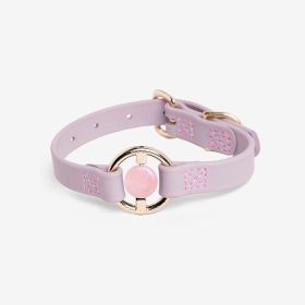 Luxury Spill-Proof Dog Collar Embedded with Healing Crystal (Color: Lilac Haze, size: X-Small)