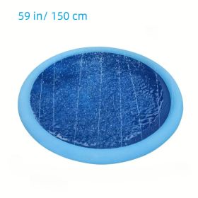 1pc Foldable Pet Spray Thickened Pad Dog Bath Pool Thickened Durable Bathing Tub Pet Summer Outdoor Water Bathing Supply Summer Fun Water Toy (size: 59 in/ 150 cm)