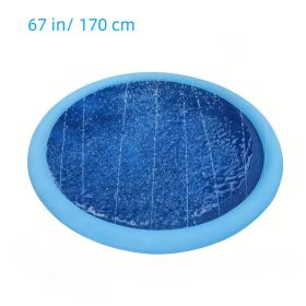 1pc Foldable Pet Spray Thickened Pad Dog Bath Pool Thickened Durable Bathing Tub Pet Summer Outdoor Water Bathing Supply Summer Fun Water Toy (size: 67 in/ 170 cm)