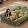 Extra Large Dog Bed, Human Dog Bed for Adult Instead of Foldable Air Mattress, 72"x48"x10" Washable Floor Beds Large Sized Dog Gifts with Handle, Blan