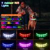 Light Up Dog Collar LED Dog Collar Safety Night Glowing Dog Collar with 9 Light Colors IPX7 Waterproof USB Rechargeable