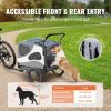 VEVOR Dog Bike Trailer, Supports up to 100 lbs, 2-in-1 Pet Stroller Cart Bicycle Carrier, Easy Folding Cart Frame with Quick Release Wheels, Universal