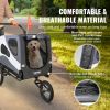 VEVOR Dog Bike Trailer, Supports up to 100 lbs, 2-in-1 Pet Stroller Cart Bicycle Carrier, Easy Folding Cart Frame with Quick Release Wheels, Universal