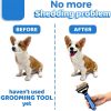 Grooming Brush For Pet Dog Cat Deshedding Tool Rake Comb Fur Remover Reduce 2-Side Dematting Tool For Dogs Cats Pets Grooming Brush Double Sided Shedd