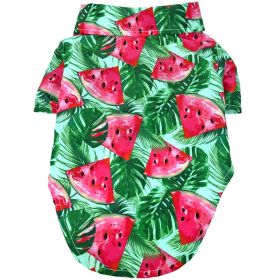 Hawaiian Camp Shirt (Color: Juicy Watermelon, size: large)