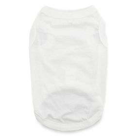 100% Cotton Dog Tanks (Color: White, size: large)