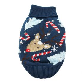 Dog Cable Knit 100% Cotton Sweater (Color: Ugly Raindeer, size: X-Small)