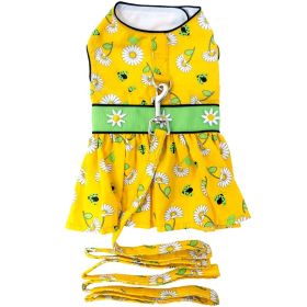 Ladybugs and Daisies Dog Dress with Matching Leash (size: small)