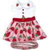 Strawberry Picnic  Harness Dress with Matching Leash